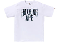 BAPE Wild Leopard Pattern NYC Logo Tee White/Navy