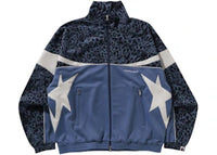 BAPE Wild Leopard Pattern Relaxed Fit Track Jacket Blue