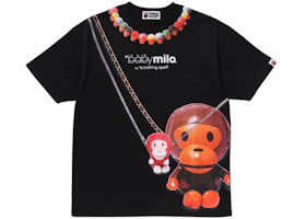 BAPE Women's Baby Milo Fake Print Oversized Tee Black