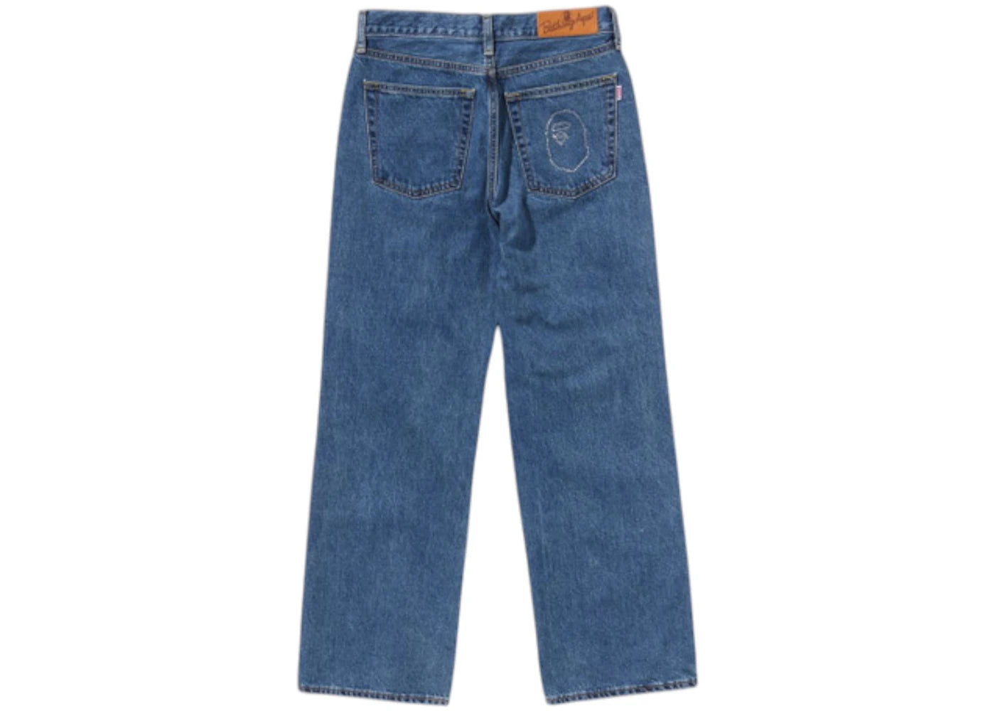 BAPE Women's Crystal Ape Head Flare Denim Pants Blue - vue secondaire B