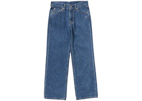 BAPE Women's Crystal Ape Head Flare Denim Pants Blue