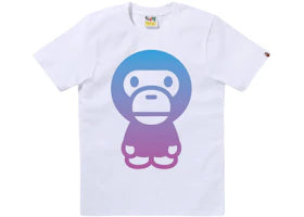 BAPE Women's Gradation Big Baby Milo Tee White - vue 360