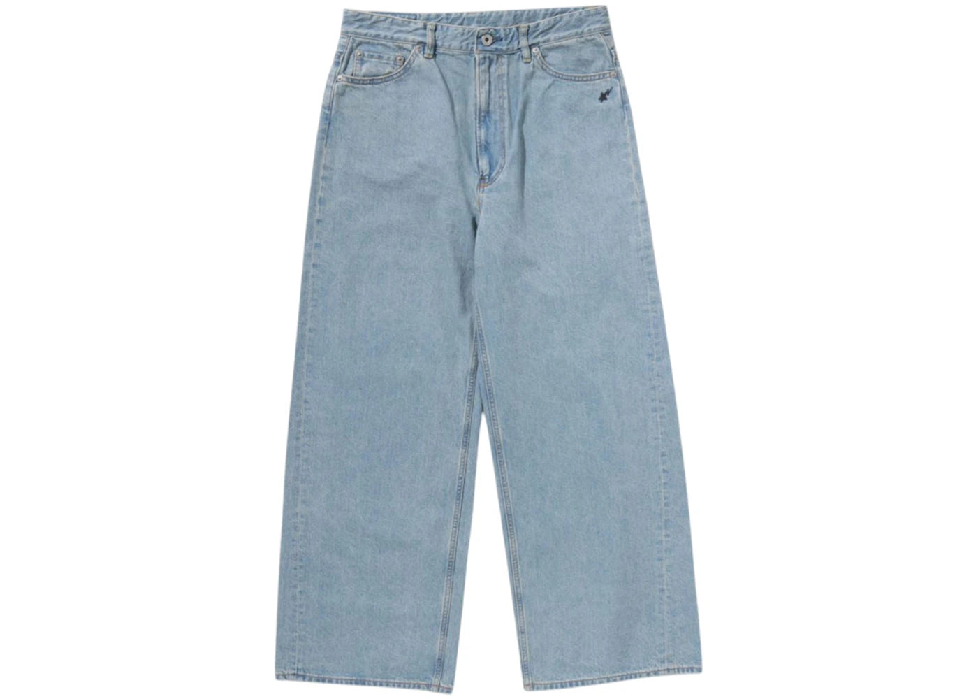 BAPE Women's Sta Embroidery Baggy Denim Pants Blue - vue secondaire B