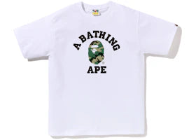 BAPE Woodland Camo College Tee (SS23) White - vue 360