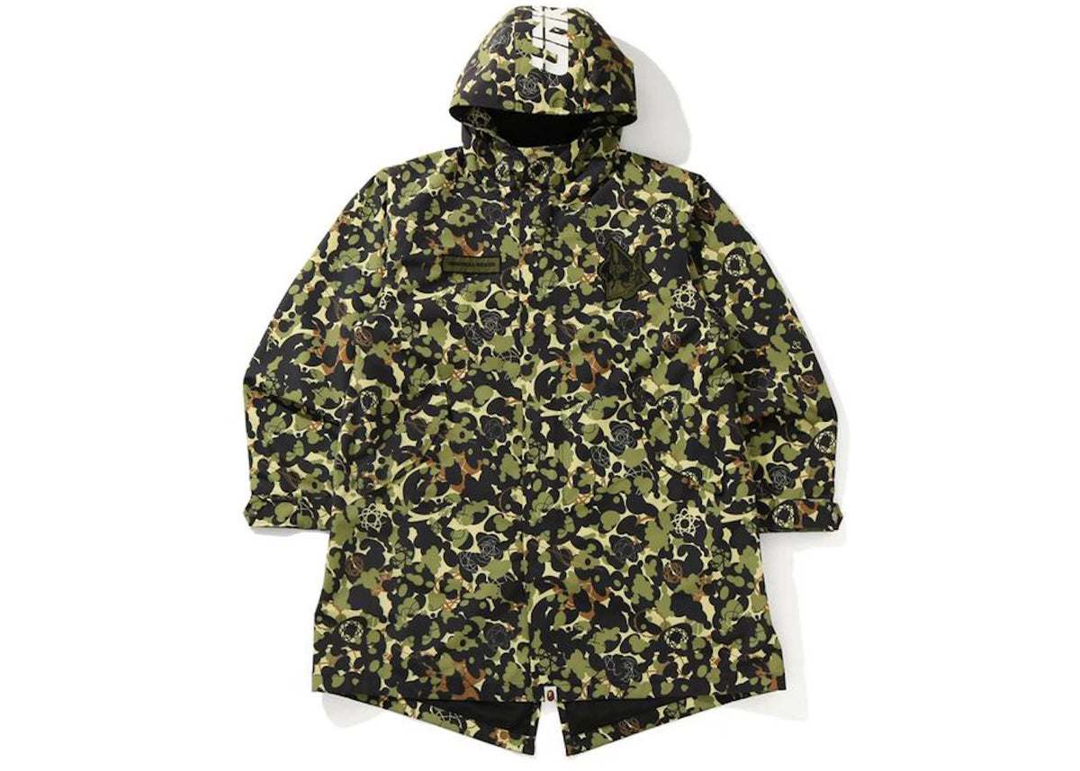 BAPE x UNKLE MWA CAMO M-51 Hoodie Jacket Green - vue secondaire A