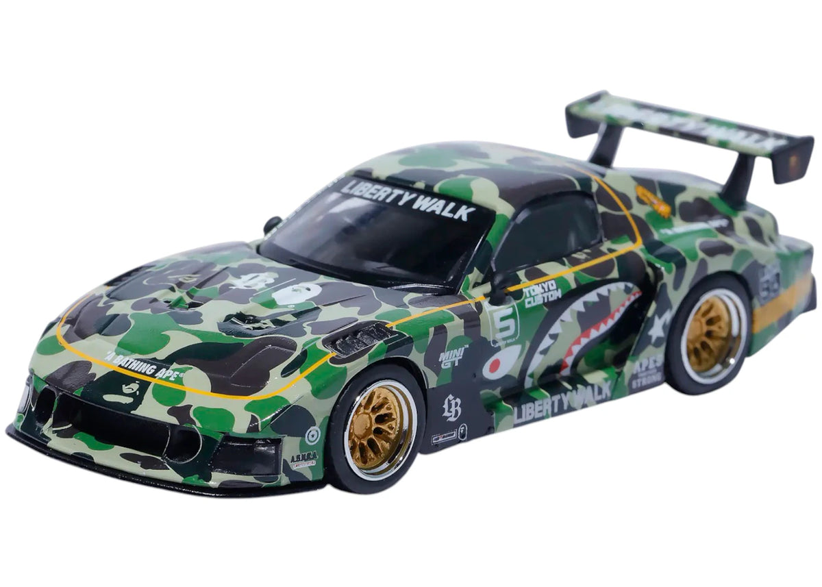 BAPE XLBWK Mini GT ABC Camo FD RX7 1/64 Green - vue 360