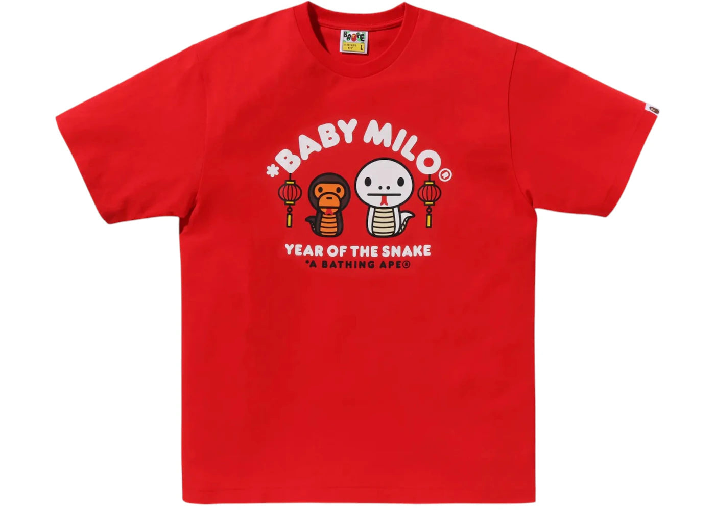 BAPE Year Of The Snake Baby Milo Tee Red - vue 360