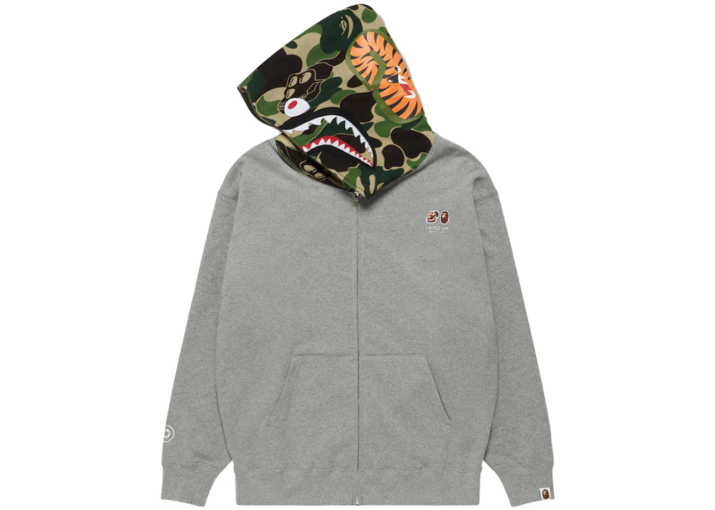 BAPE x Bored Ape Yacht Club Shark Full Zip Hoodie Gray - vue secondaire A