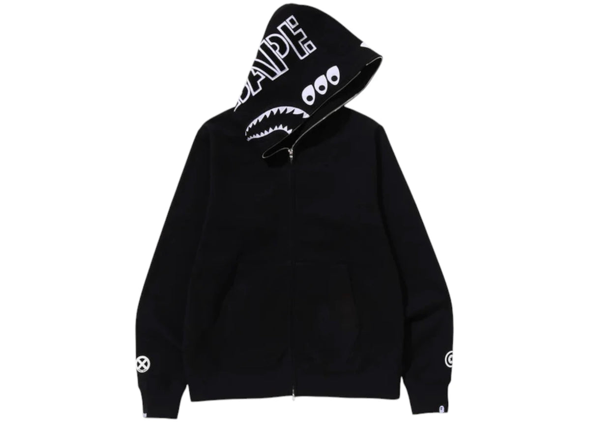 BAPE x Bounty Hunter Mad Shark Full Zip Hoodie Black - vue secondaire B