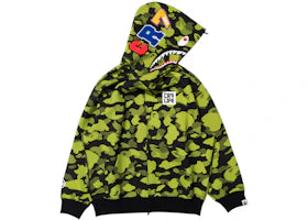 BAPE x CR7 Life Logo Relaxed Fit Shark Full Zip Hoodie Green
