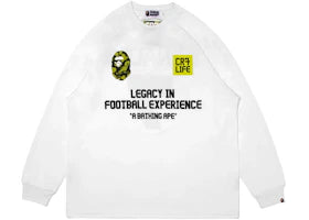 BAPE x CR7 Life Multi Logo Poly Relaxed Fit Ls Football Jersey White