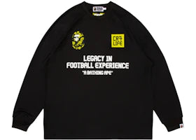 BAPE x CR7 Life Multi Logo Relaxed Fit LS Football Jersey Black