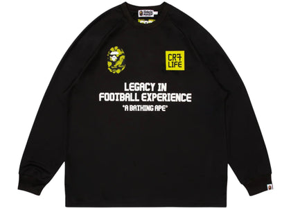 BAPE x CR7 Life Multi Logo Relaxed Fit LS Football Jersey Black - apparel view 2