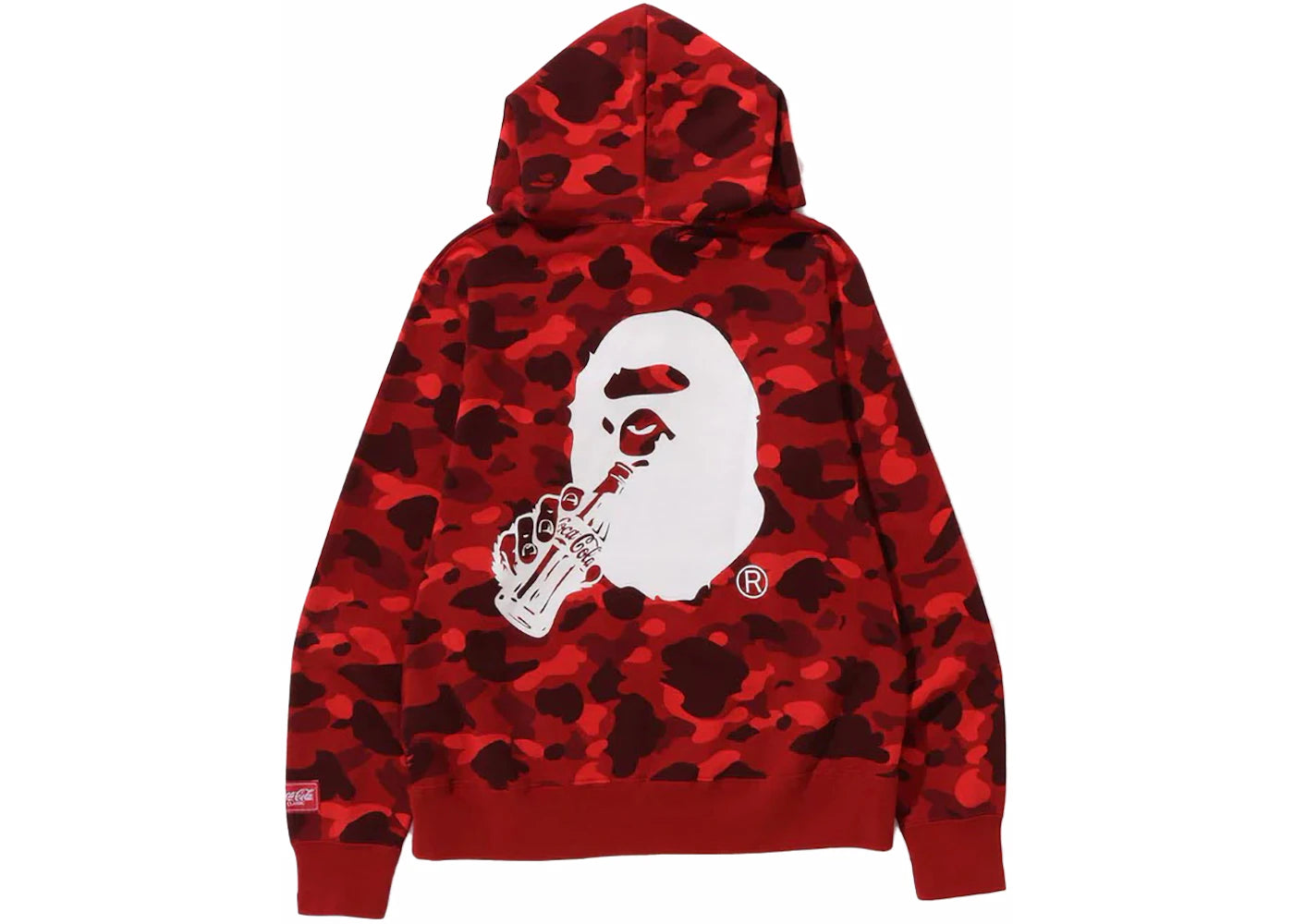 BAPE x Coca-Cola Color Camo Ape Head Pullover Hoodie Red - vue secondaire B