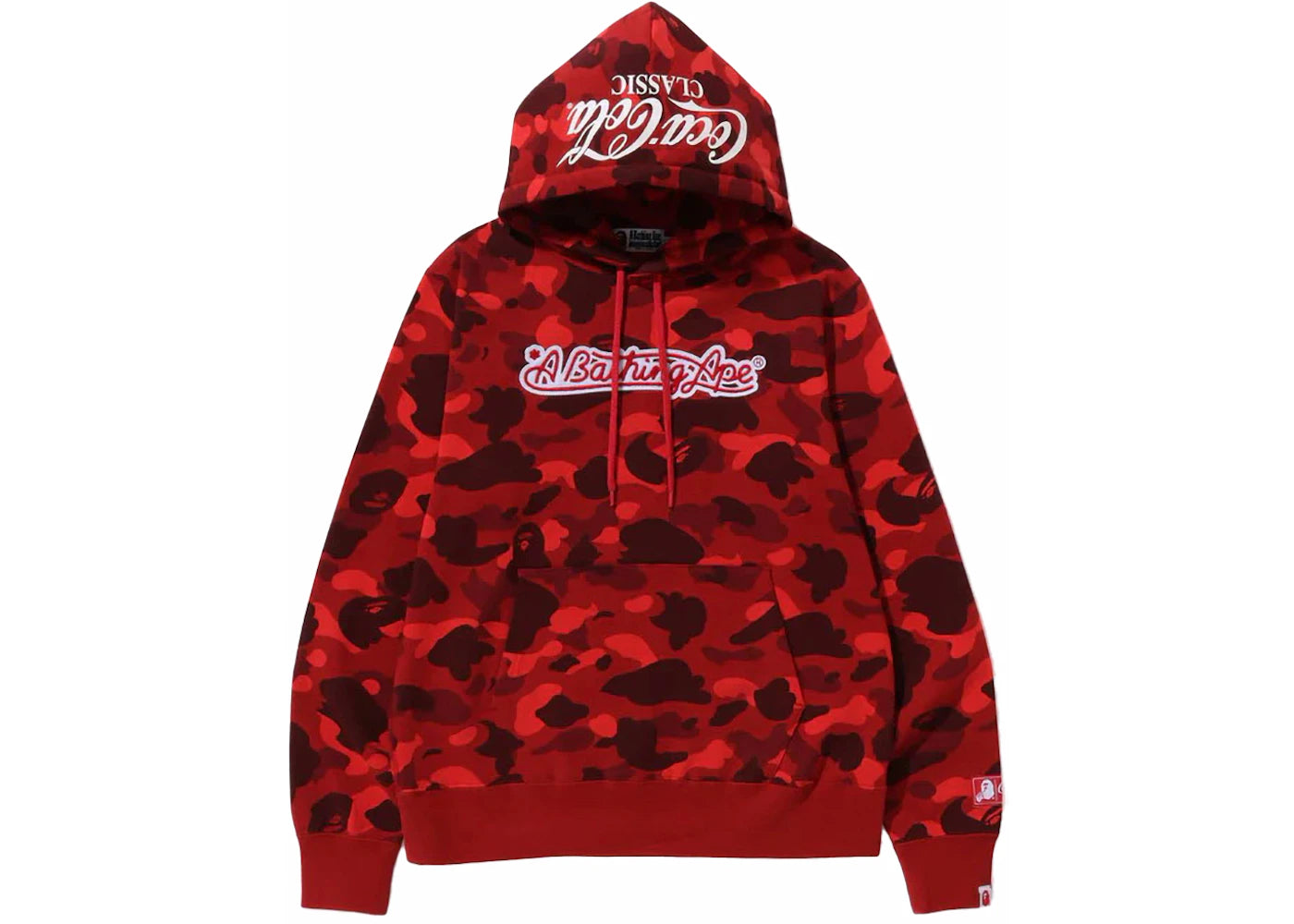 BAPE x Coca-Cola Color Camo Ape Head Pullover Hoodie Red - vue secondaire A
