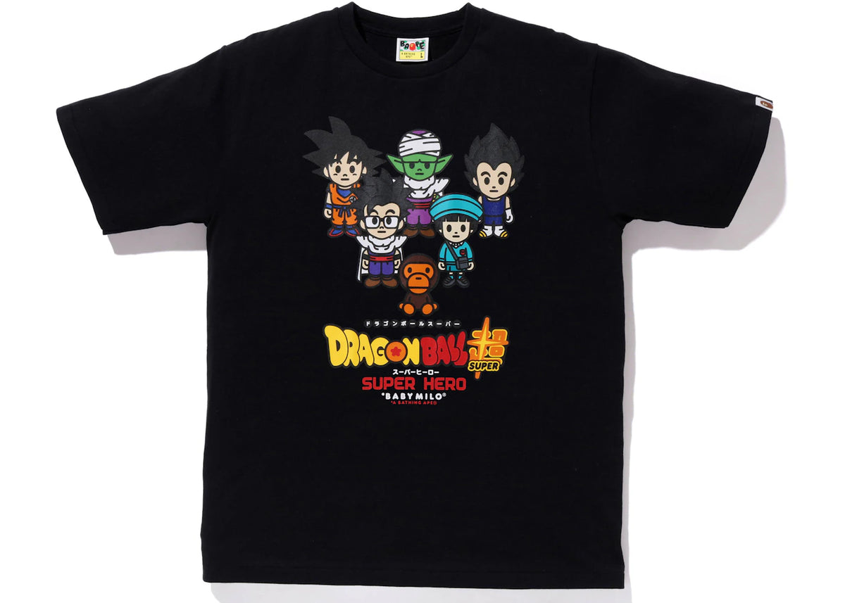 BAPE x Dragon Ball Super Goku & Gohan & Pan & Piccolo &Vegeta Baby Milo Japan Exclusive Tee Black - vue secondaire A