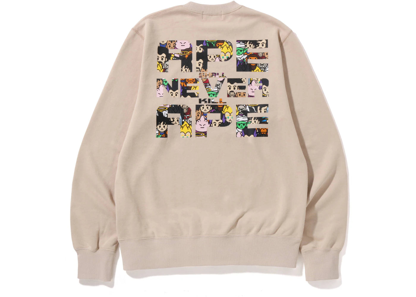 BAPE x Dragon Ball Z Ape Head Crewneck Sweatshirt Beige - vue secondaire B