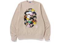 BAPE x Dragon Ball Z Ape Head Crewneck Sweatshirt Beige