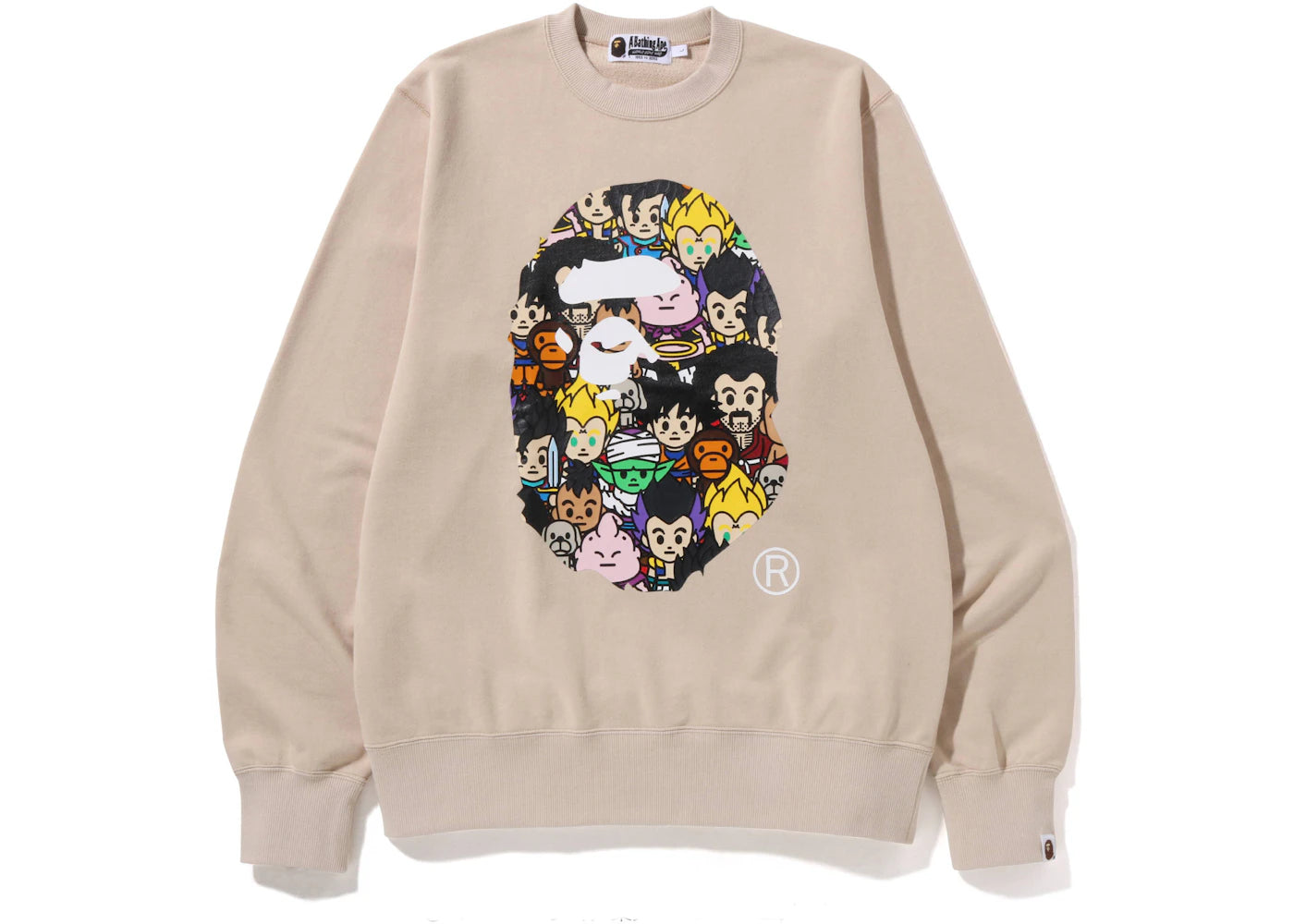 BAPE x Dragon Ball Z Ape Head Crewneck Sweatshirt Beige - vue secondaire A