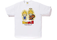 BAPE x Dragon Ball Z Super Saiyan Vegeta & Son Goku Baby Milo Tee White