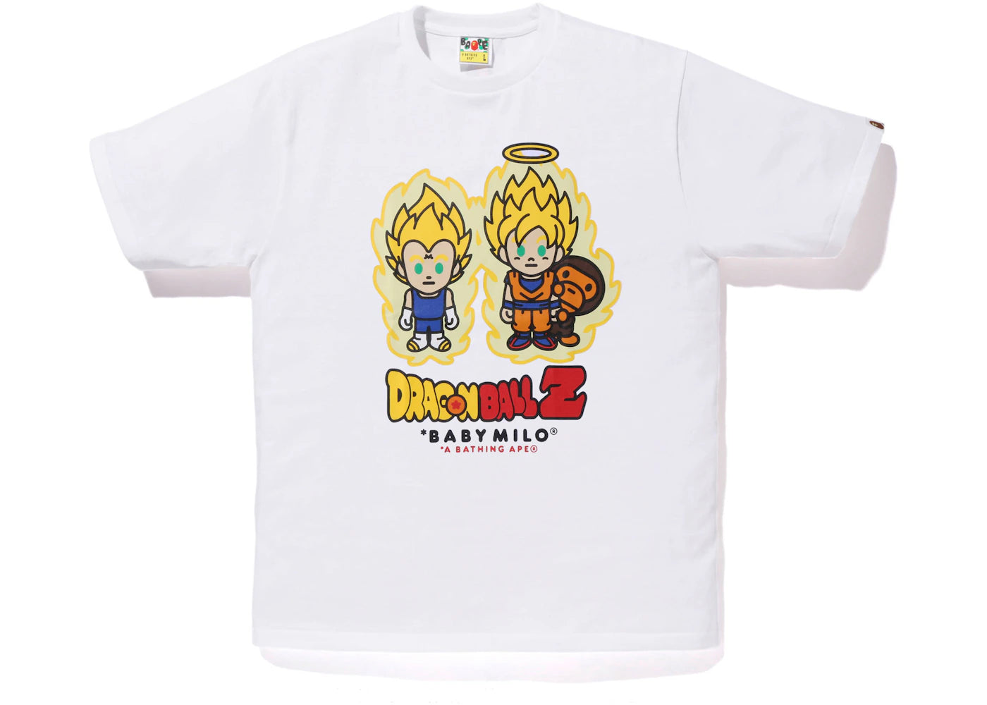 BAPE x Dragon Ball Z Super Saiyan Vegeta & Son Goku Baby Milo Tee White - vue secondaire A