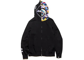 BAPE x F.C.R.B. Shark Full Zip Hoodie Black