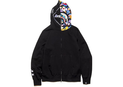 BAPE x F.C.R.B. Shark Full Zip Hoodie Black - apparel view 2