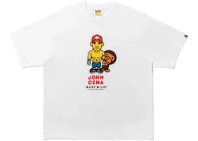 BAPE x Fanatics x WWE John Cena Baby Milo Relaxed Fit Tee White - vue 360