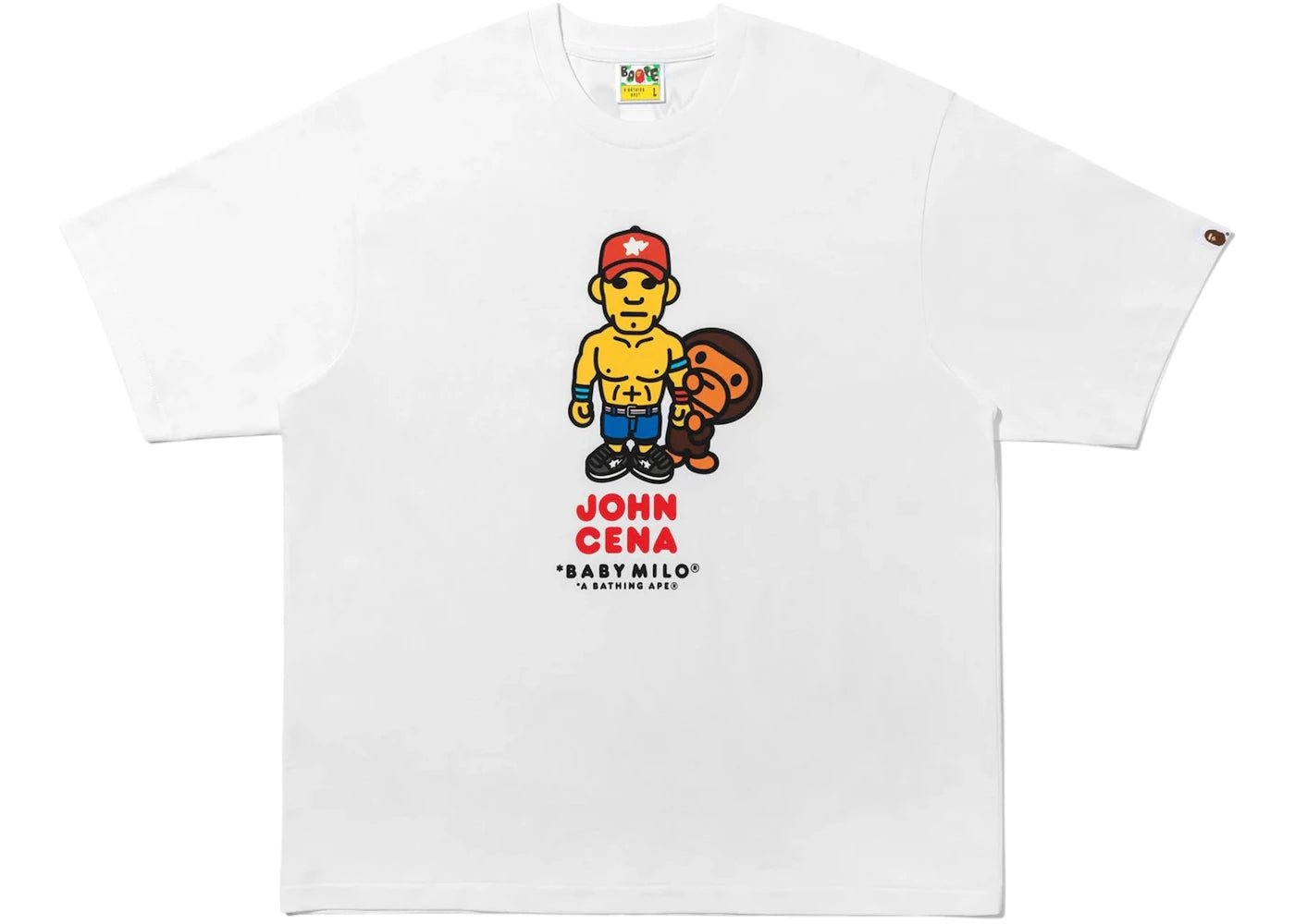 BAPE x Fanatics x WWE John Cena Baby Milo Relaxed Fit Tee White - vue secondaire A
