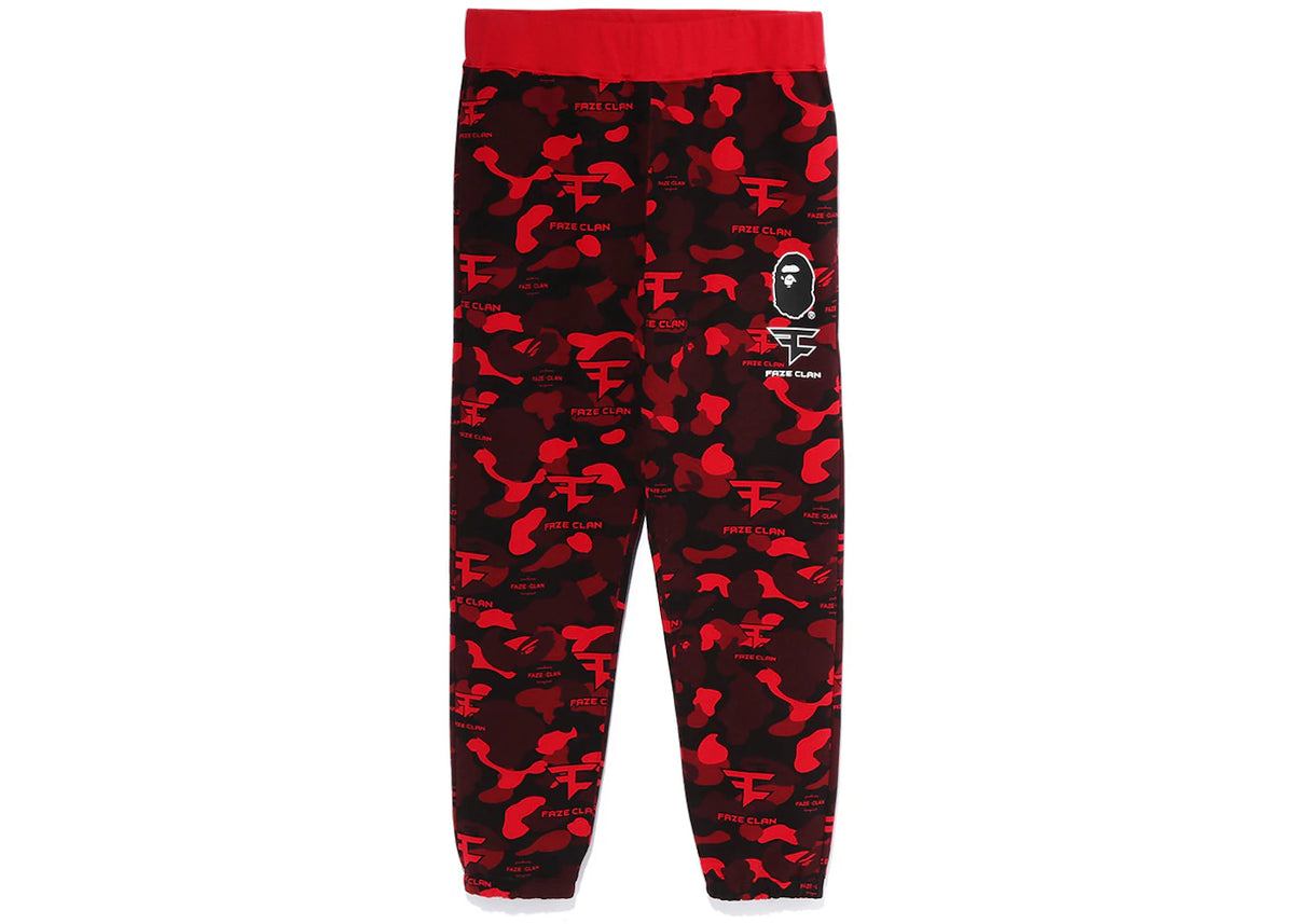 BAPE x Faze Clan Sweat Pants Red - vue secondaire A