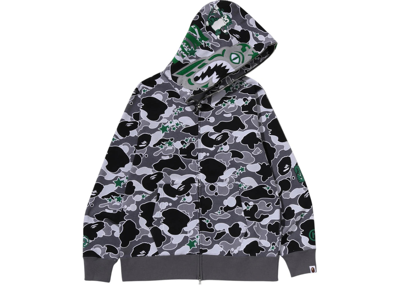 BAPE x Hidden NY Sta Camo Tiger Full Zip Hoodie Grey - vue secondaire B