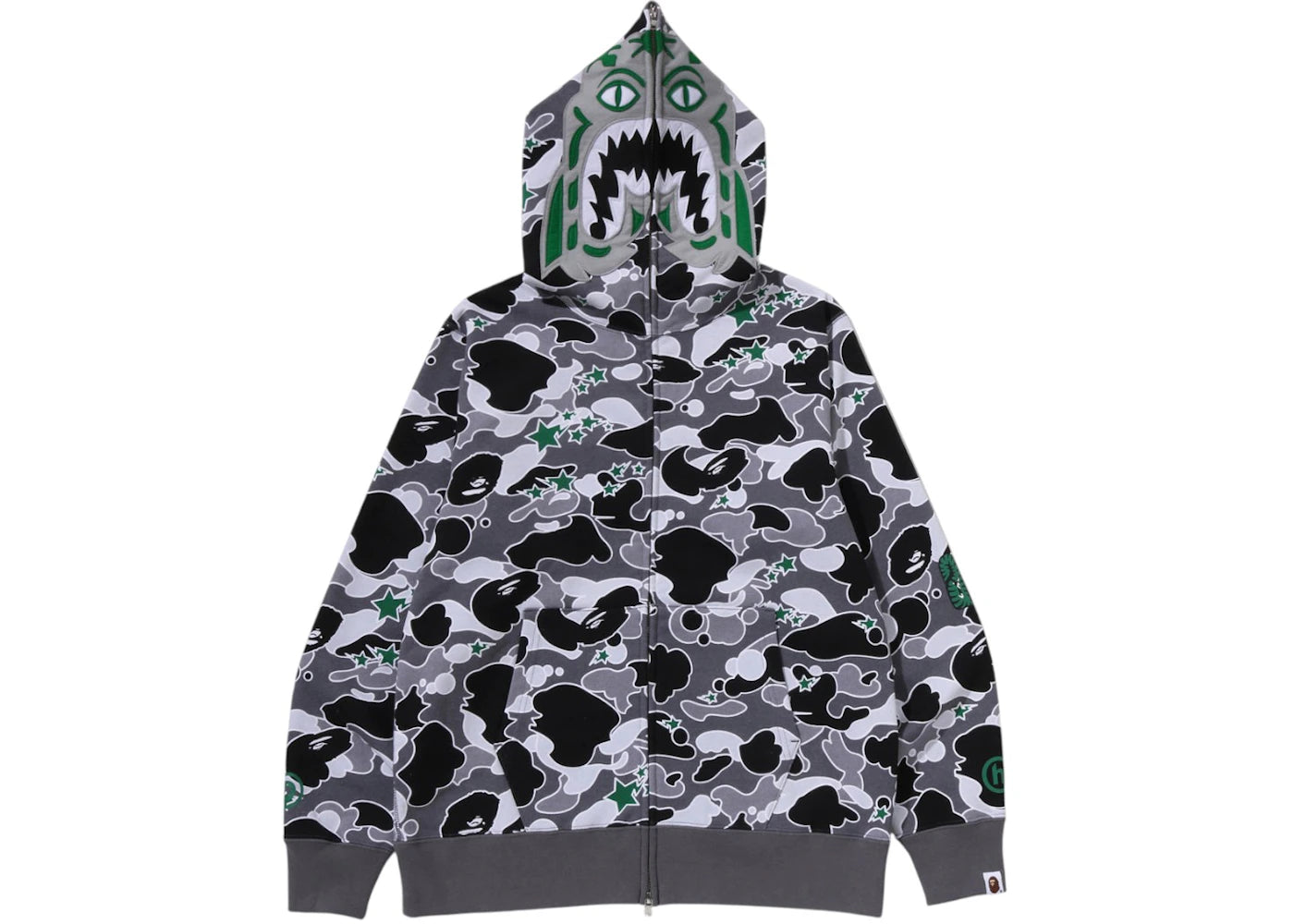 BAPE x Hidden NY Sta Camo Tiger Full Zip Hoodie Grey - vue secondaire A