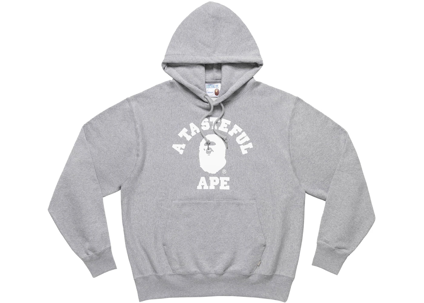 BAPE x JJJJound Relaxed Classic College Pullover Hoodie Gray - vue secondaire A