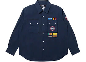 BAPE x Kazuki Kuraishi Multi Patch Military L/S Shirt Navy