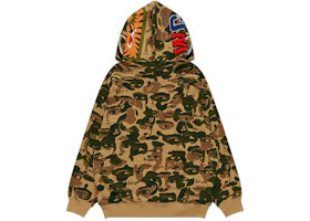 BAPE x KidSuper Camo Shark Full Zip Hoodie Green