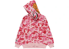 BAPE x KidSuper Camo Shark Full Zip Hoodie Pink