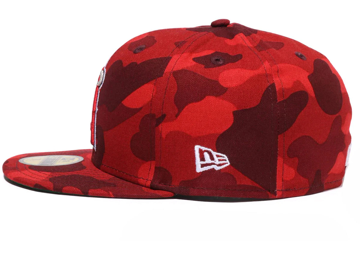 BAPE x MLB New Era Angels 59Fifty Fitted Cap Red - vue secondaire B