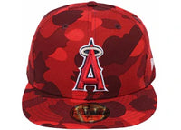 BAPE x MLB New Era Angels 59Fifty Fitted Cap Red