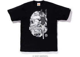 BAPE x Marvel Comics Camo Iron Man Tee Black - vue 360