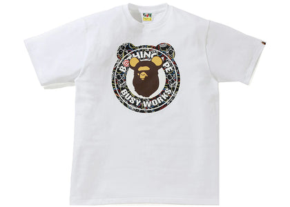 BAPE x Medicom Toy Bearbrick Camo Bear Busy Works Tee White/Black - product view 2
