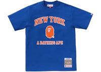 BAPE x Mitchell & Ness NBA New York Knicks Tee Blue