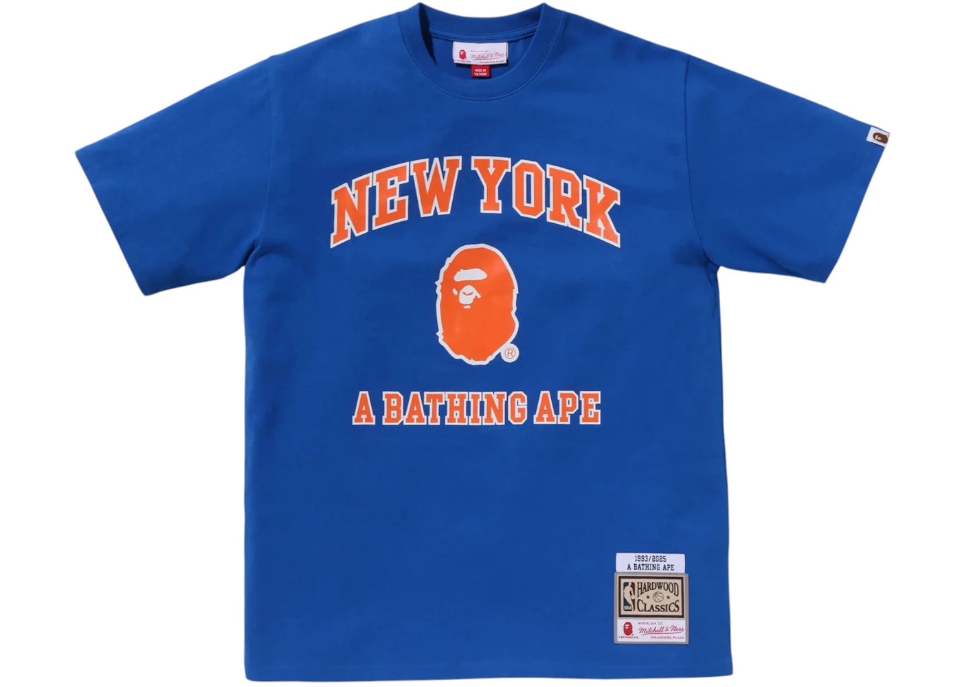 BAPE x Mitchell & Ness NBA New York Knicks Tee Blue - vue secondaire A
