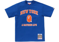 BAPE x Mitchell & Ness NBA New York Knicks Tee Blue