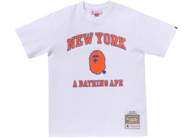 BAPE x Mitchell & Ness NBA New York Knicks Tee White