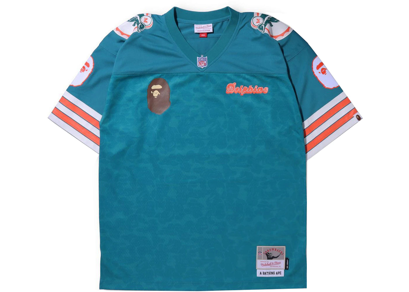 BAPE x Mitchell & Ness NFL Miami Dolphins Legacy Jersey Green - vue secondaire A
