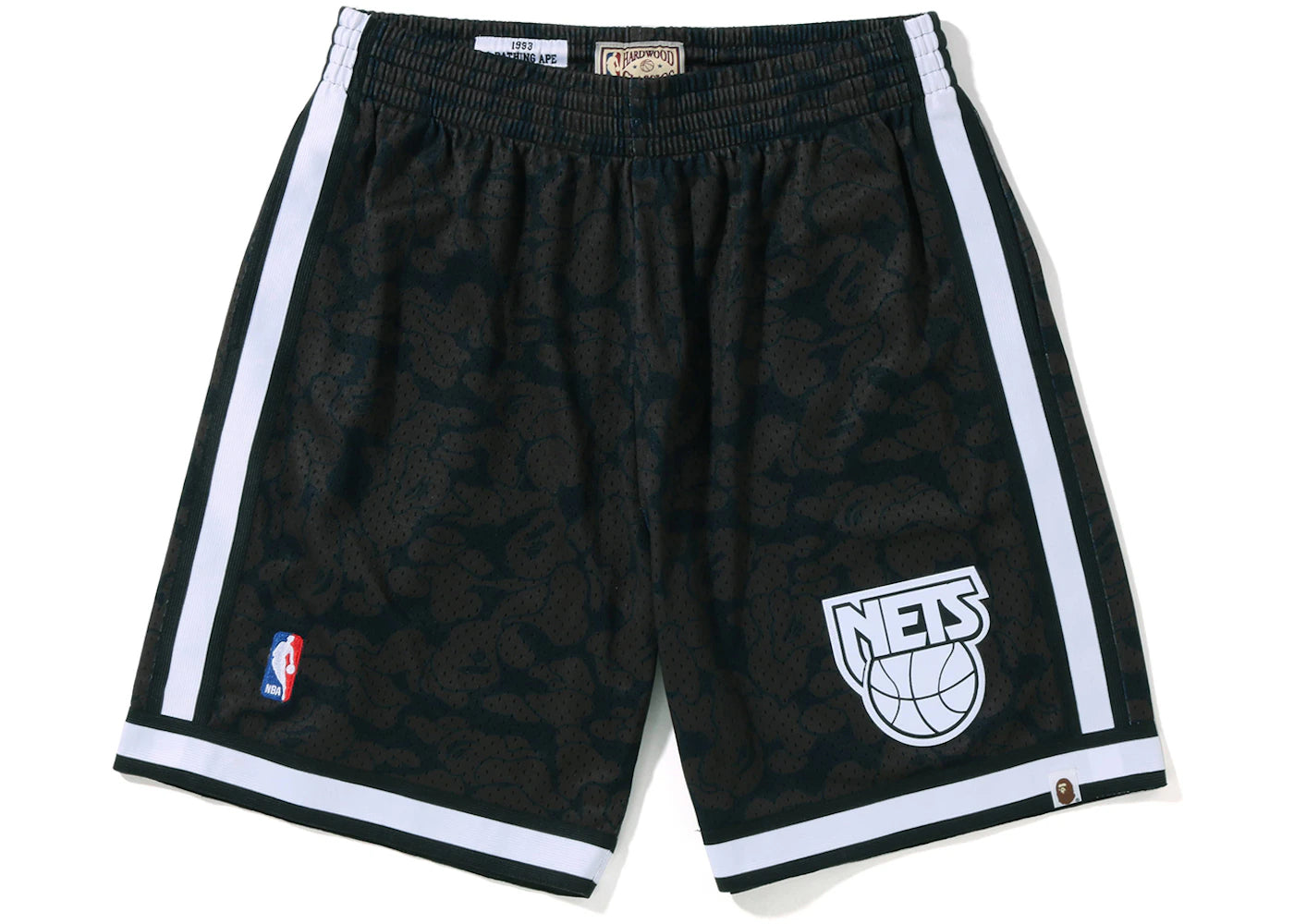 BAPE x Mitchell & Ness New Jersey Nets Shorts Black - vue secondaire A