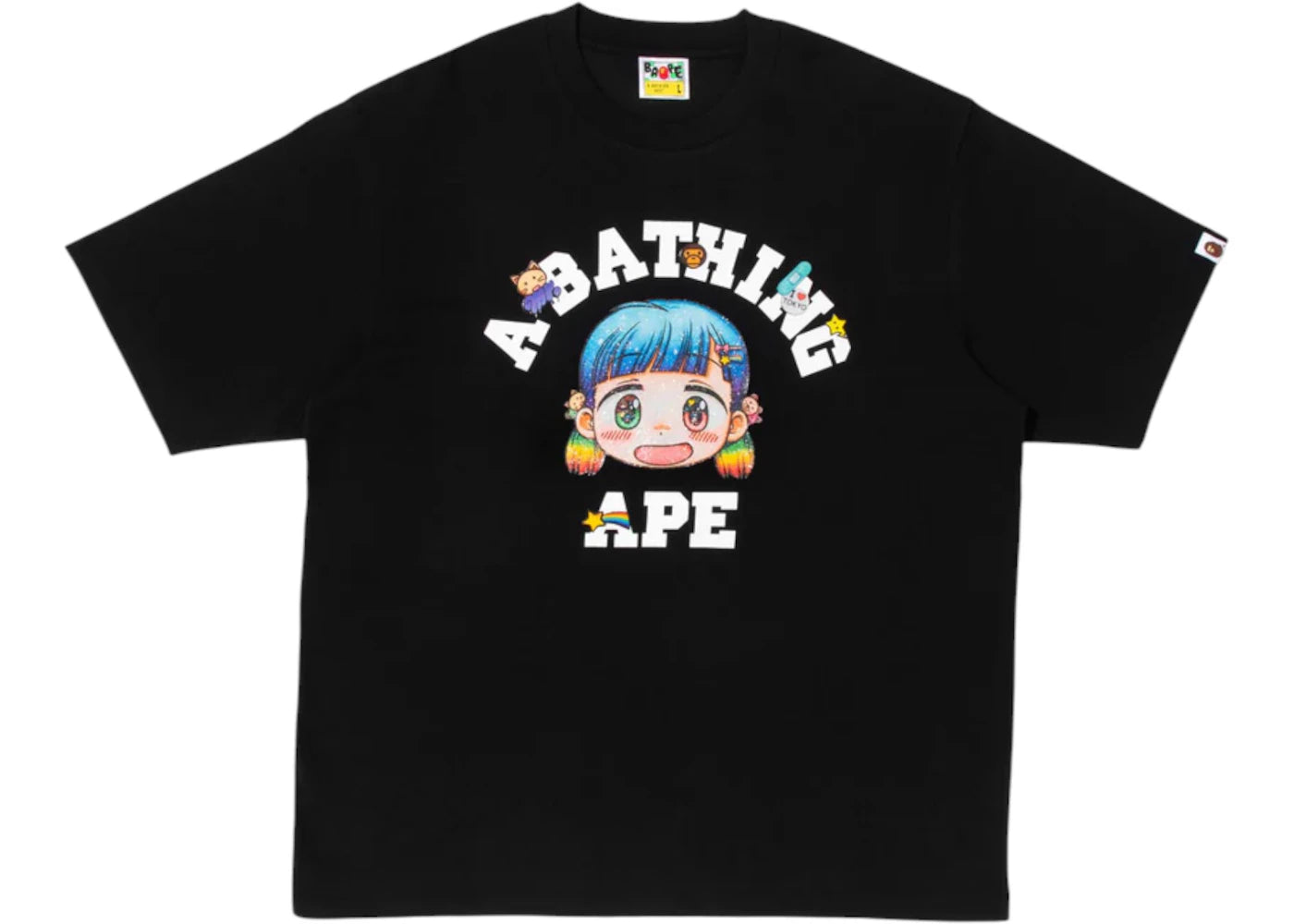 BAPE x Mr. College Tee Black - vue 360