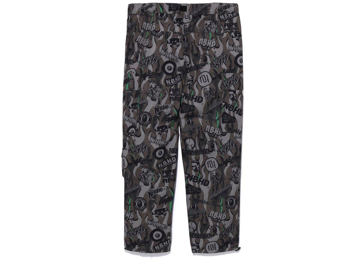 BAPE x Neighborhood Multi Pocket Track Pants Green - vue secondaire A