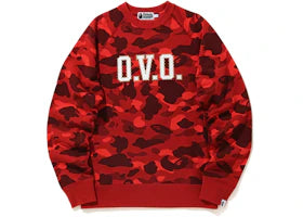 BAPE x OVO Color Camo Crewneck Red