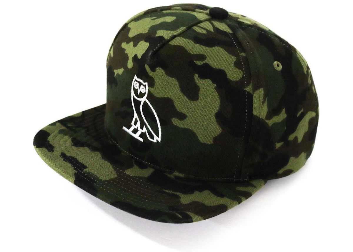 BAPE x OVO Woodland Camo Snapback Cap Green - vue secondaire A
